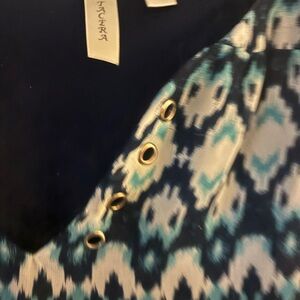 Tacera Blue and White Patterned Dress